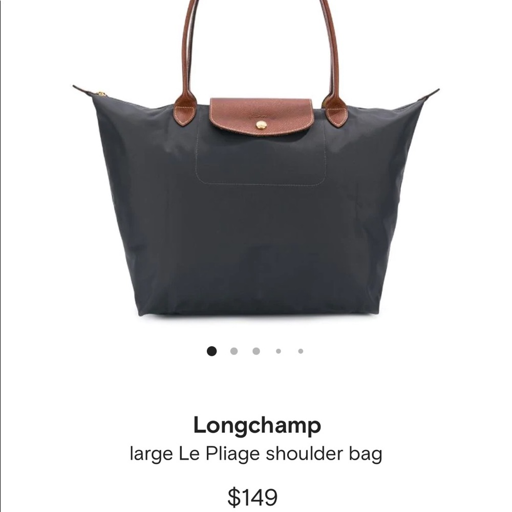 Gray longchamp bag